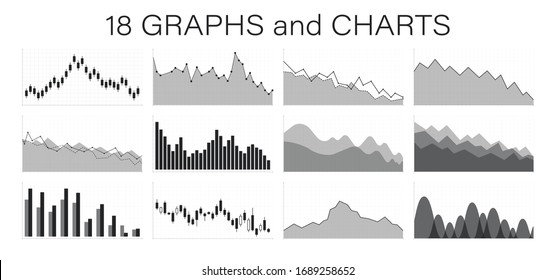 Crisis. Graphs and charts templates. Business infographics. Statistic and data, bankruptcy, financial crisis, money loss, down arrow, economy reduction. Financial chart. Vector illustration.
