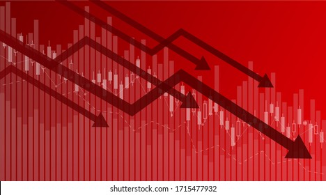 Crisis. Graphs and charts templates. Business infographics. Statistic and data, bankruptcy, financial crisis, money loss, down arrow, economy reduction. Financial chart. Vector illustration. svg