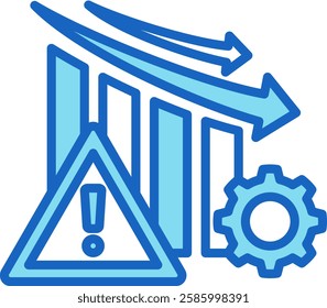 Crisis Icon Blue Vector Illustration