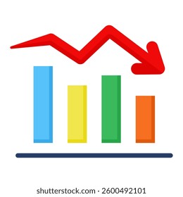 Crisis Icon in Flat Color Style. Simple Flat Icon Vector. Simple Vector Design