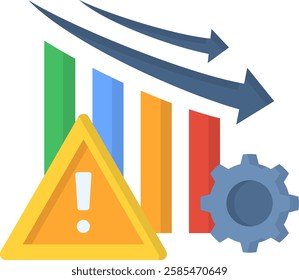 Crisis Icon Flat Vector Illustration