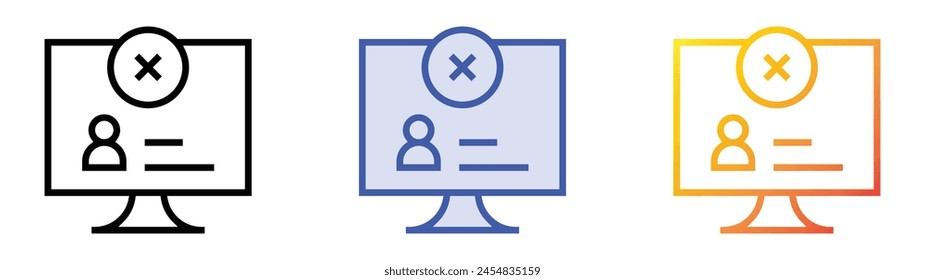 crisis icon. Linear, Blue Fill and Gradient Style Design Isolated On White Background
