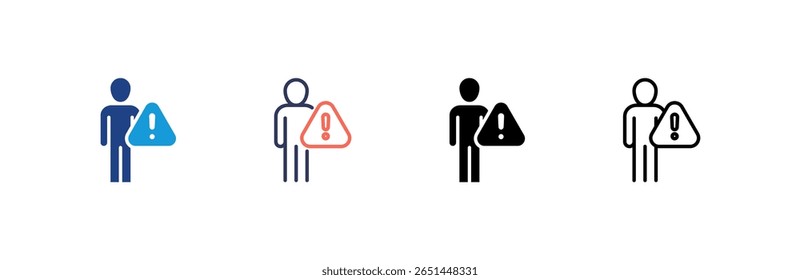 Crisis icon set multiple style collection