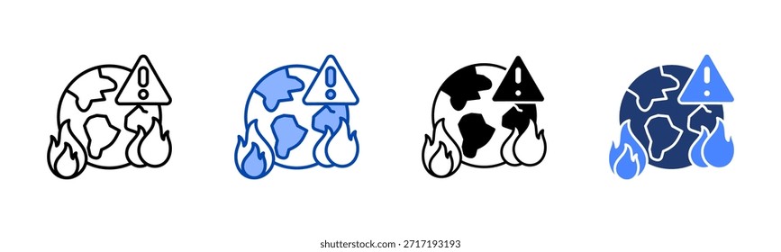 Crisis icon set multiple style collection