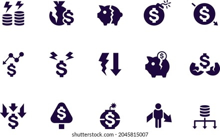 Crisis icon set vector design 