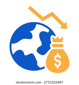 Crisis Icon Solid Color Design Vector Illustration