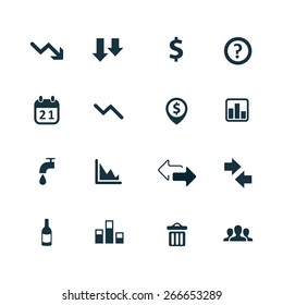 crisis icons set on white background
