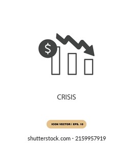 crisis icons  symbol vector elements for infographic web