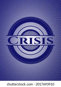 Crisis con textura jean. Ilustración vectorial. Detallado. 