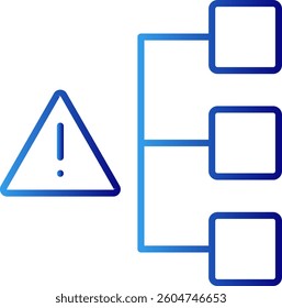 Crisis management crisis management icon with blue gradient outline style. team, disruptive, crisis management, isolated, solving, success, graph. Vector Illustration