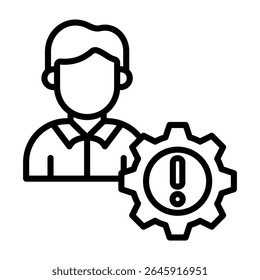 Ilustración vectorial de línea de ícono de gestión de crisis