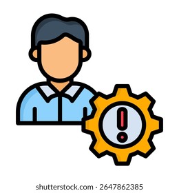 Crisis Management Icon Lineal Color Vector Illustration