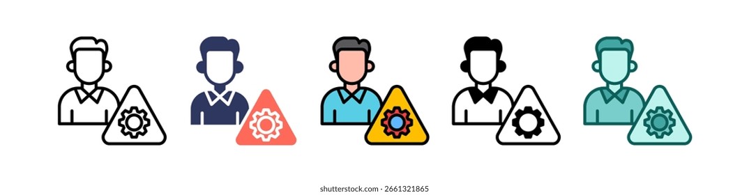 Ilustração de vetor múltiplo de ícone de gerenciamento de crises