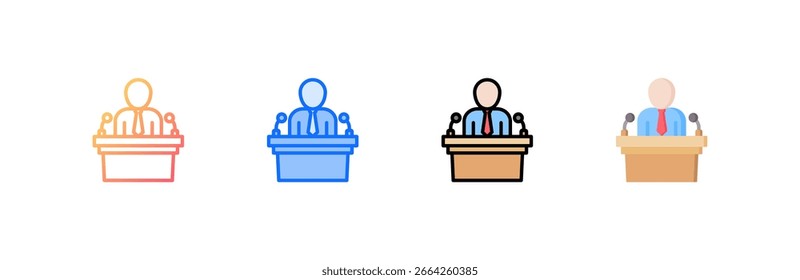 Conjunto de iconos de gestión de crisis colección de varios estilos