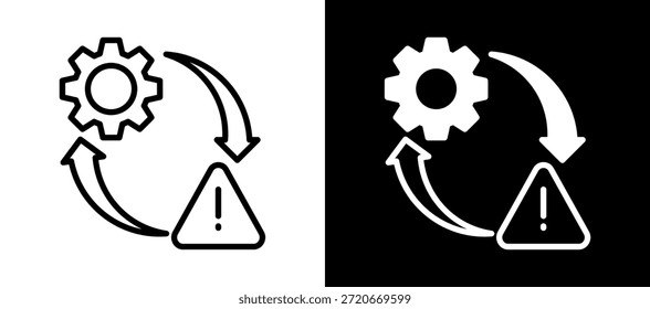Icono de gestión de crisis whiteblack Ilustración vectorial