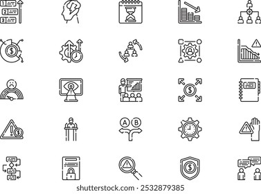 Crisis Management Icons Sammlung ist eine Vektorgrafik mit editierbarem Strich.