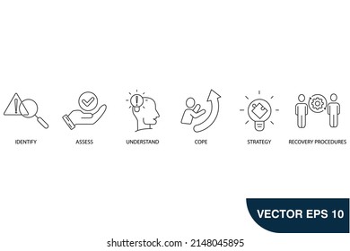 crisis management icons set . crisis management pack symbol vector elements for infographic web