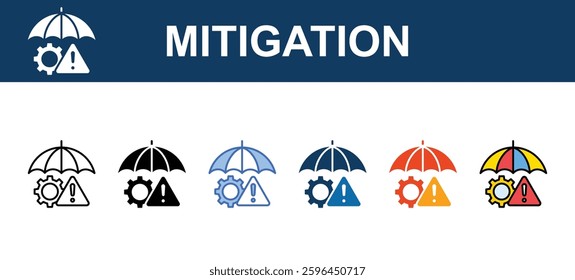 CRISIS MANAGEMENT icons sets with different styles

