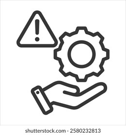 Crisis Management Outline Icon Vector Illustration