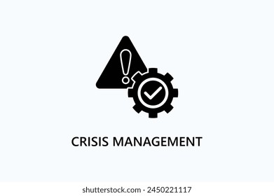 Crisis management vector, icon or logo sign symbol illustration