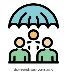 Crisis Manager Protection Icon. Outline Crisis Manager Protection Vector Icon Color Flat Isolated