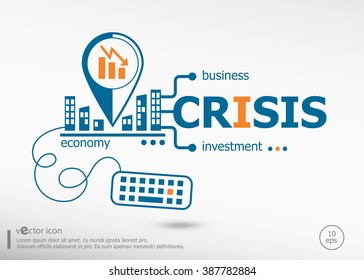 Crisis and marketing concept. Crisis concept for application development, creative process.