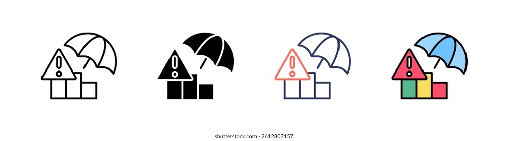 Crisis Multi Style Icon Set Vector