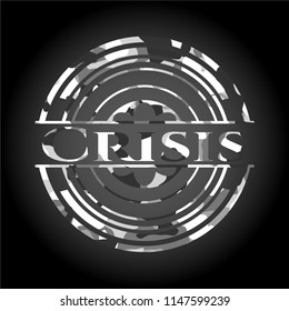 Crisis on grey camouflage texture