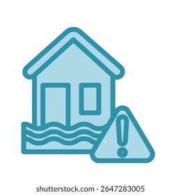 Crisis Plan dual tone blue color, mini illustration icon. use for modern concept, print, UI, UX kit, web and app development. Vector related to risk management, business, finance.
