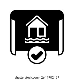 Glifo de Plano de Crise, mini ícone de ilustração. use para conceito moderno, impressão, interface do usuário, kit UX, desenvolvimento de Web e aplicativos. Vetor relacionado com gestão de riscos, negócios, finanças.


