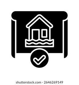 Crisis Plan glyph, mini illustration icon. use for modern concept, print, UI, UX kit, web and app development. Vector related to risk management, business, finance.

