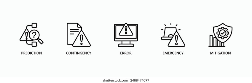 Crisis Preparedness Banner Web Icon Vector Illustration Concept With Icon Of Prediction, Contingency, Error, Emergency, Mitigation
