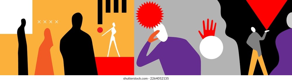 crisis , problems of modern people - abstract vector illustration  