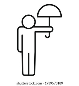 Icono de protección de crisis. Icono de vector de protección de crisis de contorno para diseño web aislado en fondo blanco