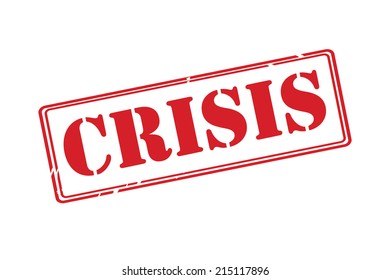 CRISIS red rubber stamp vector over a white background.