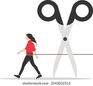 Crisis In Relations. Avoid talking with husband after fight. Concept of divorce, misunderstanding in family. Flat vector illustration

