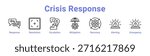 Crisis Response icon banner and collection blue color
