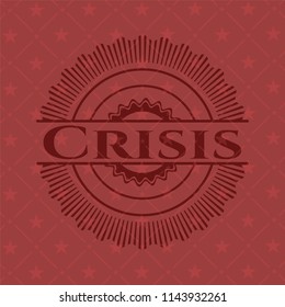 Crisis retro red emblem