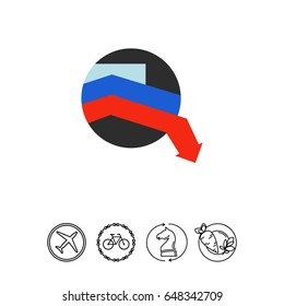 Crisis in Russia vector icon