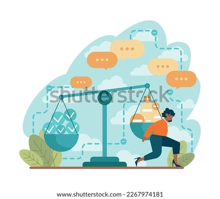 Crisis set. Office worker facing financial instability and profit decline. Challenges in maintaining wealth and profit. Crisis management and strategic financial planning. Flat vector illustration