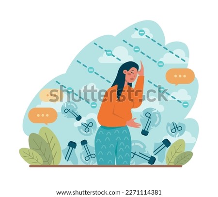 Crisis set. Office worker facing financial instability and profit decline. Challenges in maintaining wealth and profit. Crisis management and strategic financial planning. Flat vector illustration