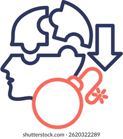 Crisis Solution Icon Line Color Vector Illustration