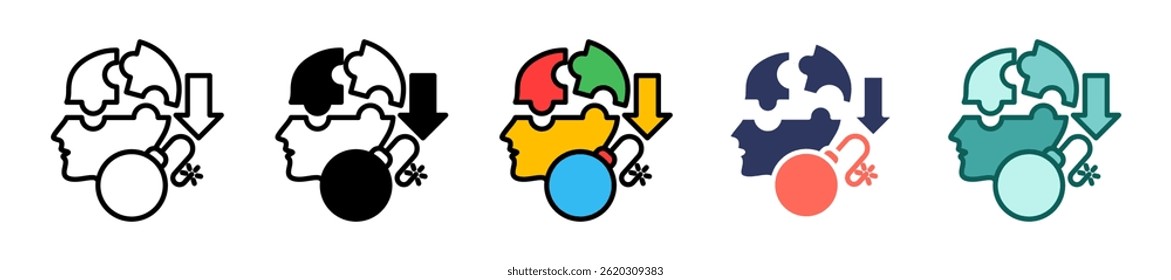 Crisis Solution Icon Multiple Vector Illustration