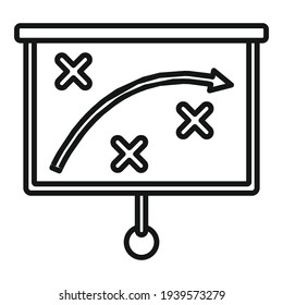 Icono de estrategia de crisis. Icono de vector de estrategia de crisis de esquema para diseño web aislado en fondo blanco
