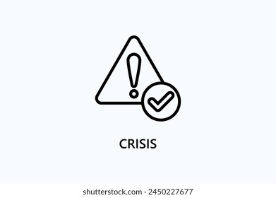 Crisis vector, icon or logo sign symbol illustration