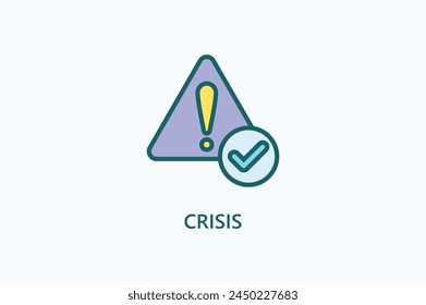 Ilustración de Vector de crisis, ícono o símbolo de logotipo