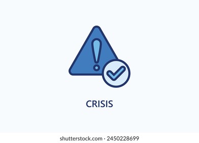 Crisis vector, icon or logo sign symbol illustration