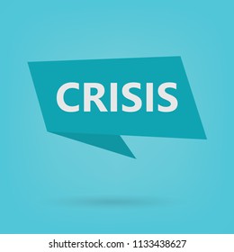 crisis word on sticker- vector illustration