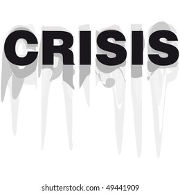 Crisis word vector illustration grunge cartoon black and white