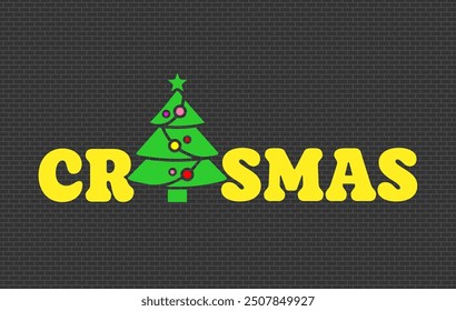 CRISMAS logo design, crismass tree icon,vector